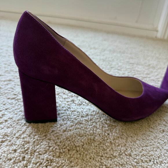Marc Fischer Zala Block Heel Pump Purple Suede Size 10M - Picture 3 of 3